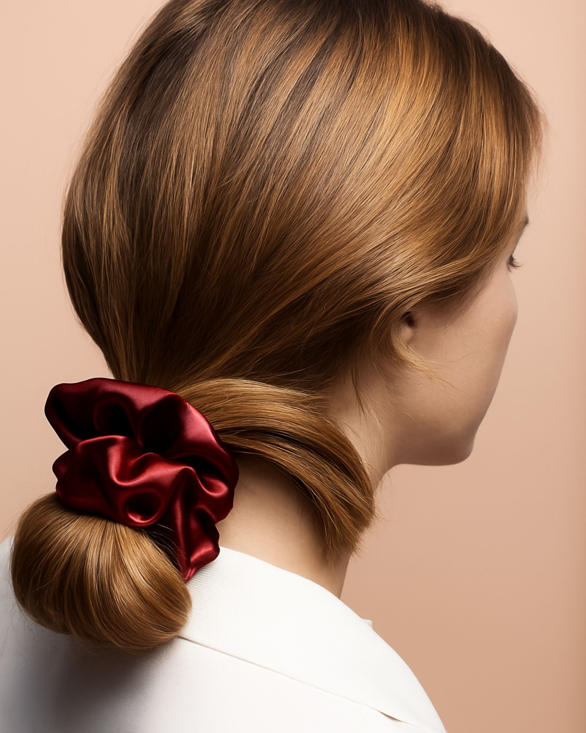 Jedwabna gumka maxi – burgundy