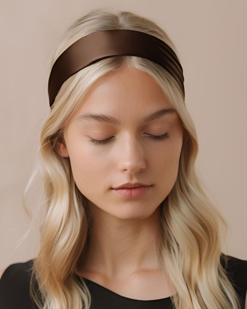 Jedwabna opaska Jane – dark chocolate