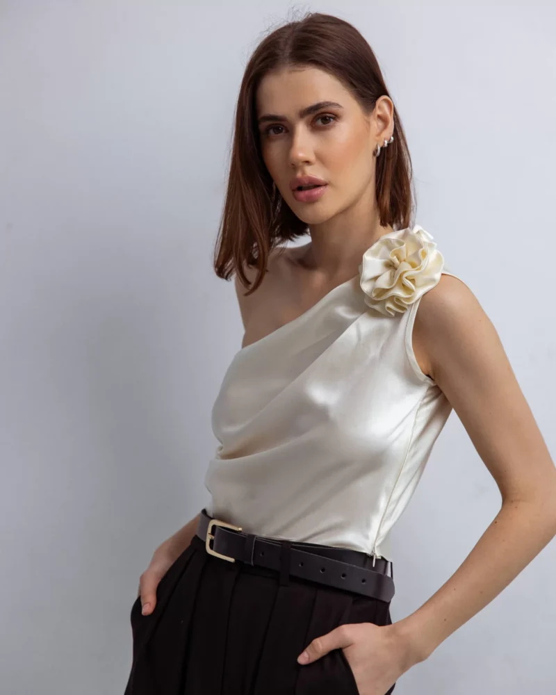 Jedwabny top Rosa - cream