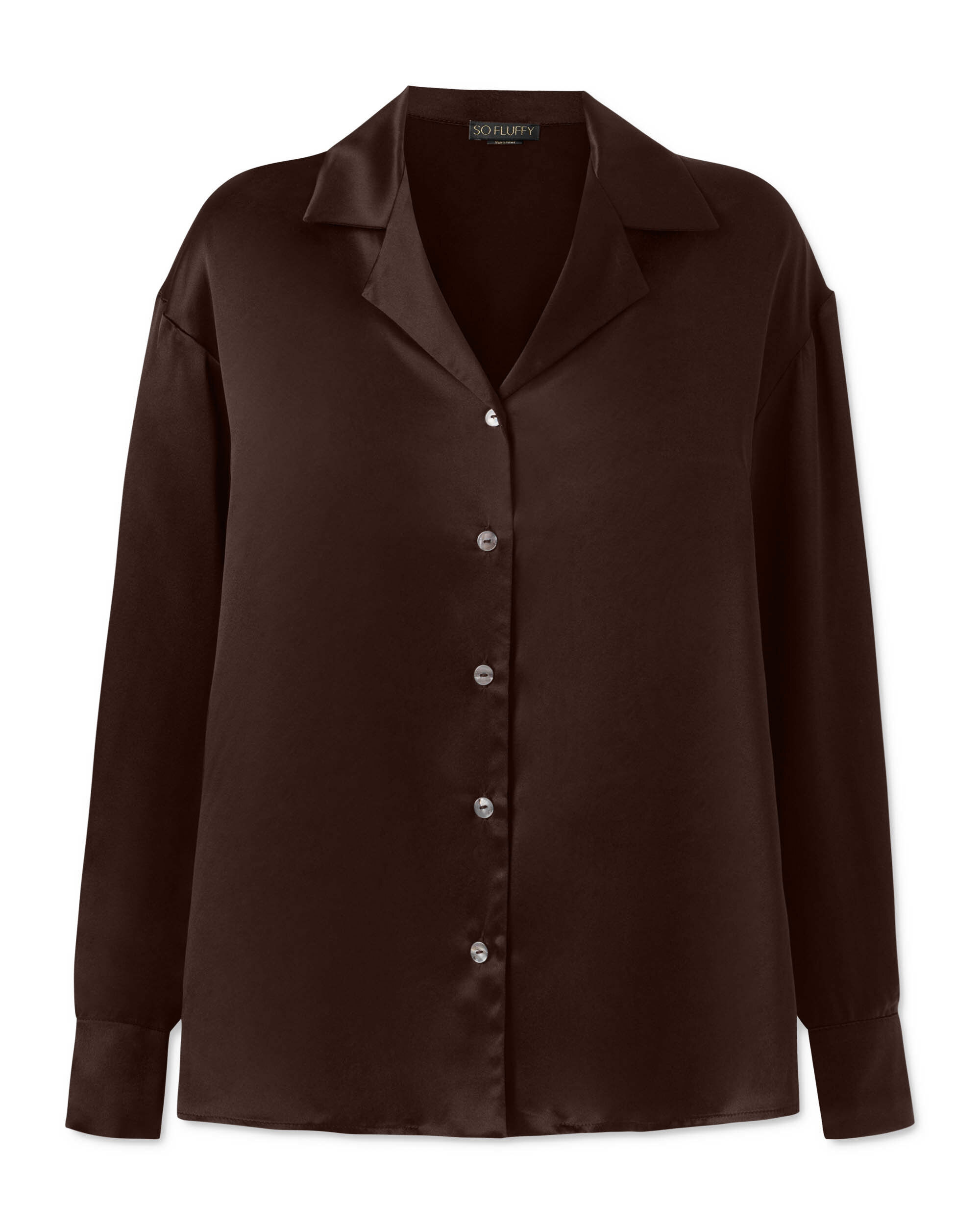 Jedwabna koszula SUNRISE - dark chocolate - ONE SIZE