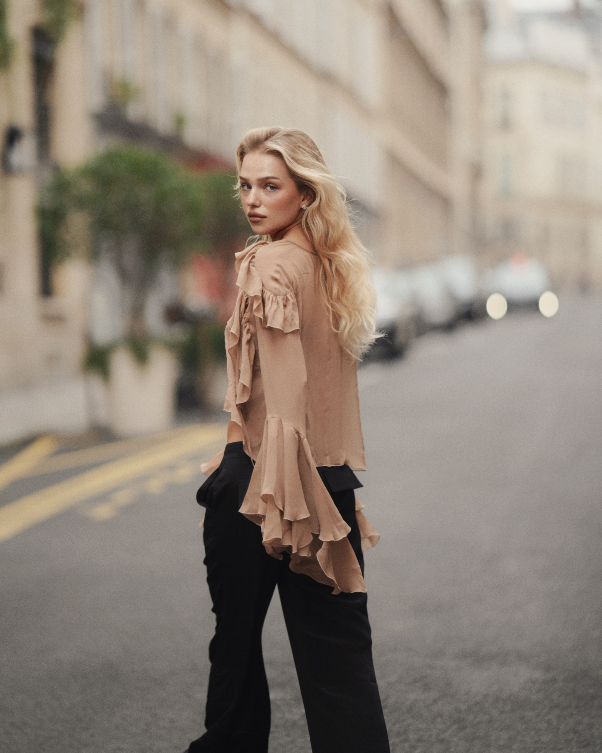 Bluzka z jedwabnej żorżety Chloe