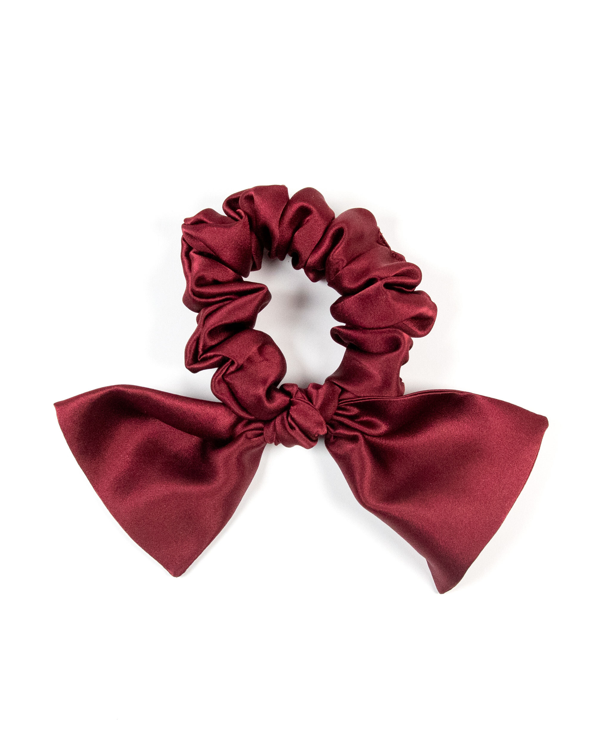 Jedwabna gumka z kokardką - burgundy