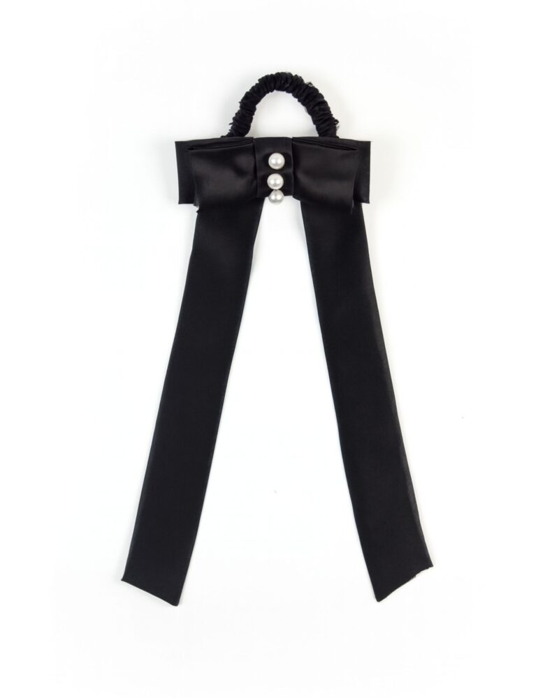 Jedwabna kokardka DAISY - black