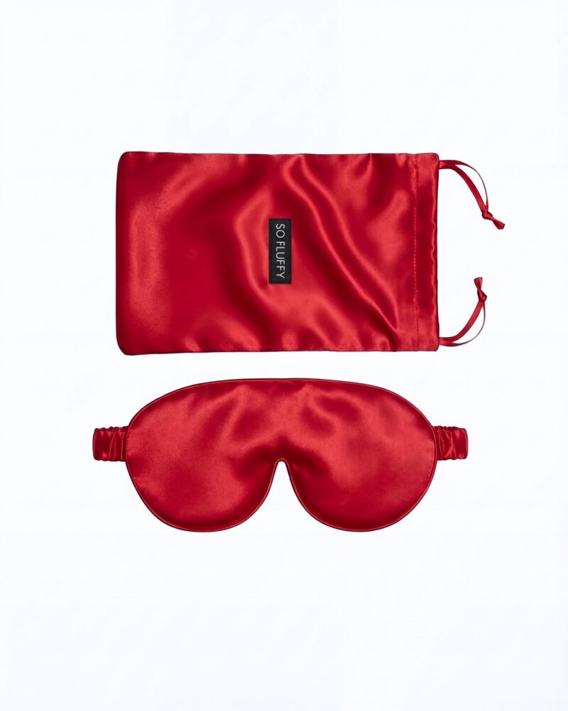 Jedwabna maska na oczy - czerwona