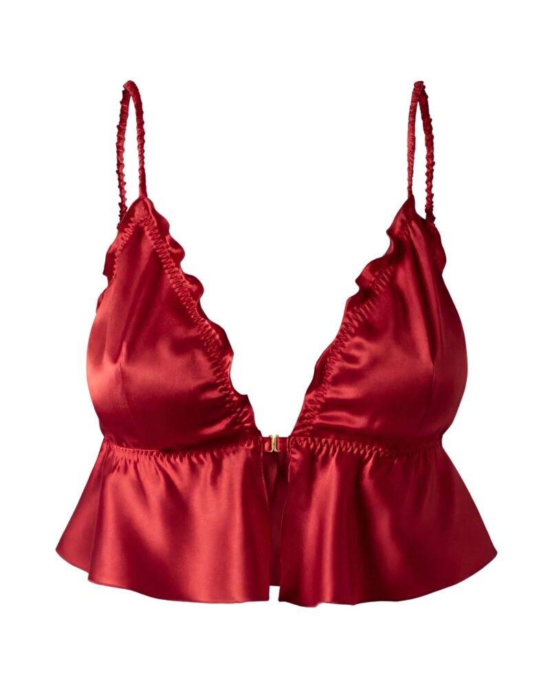 Jedwabny stanik Camilla - czerwony