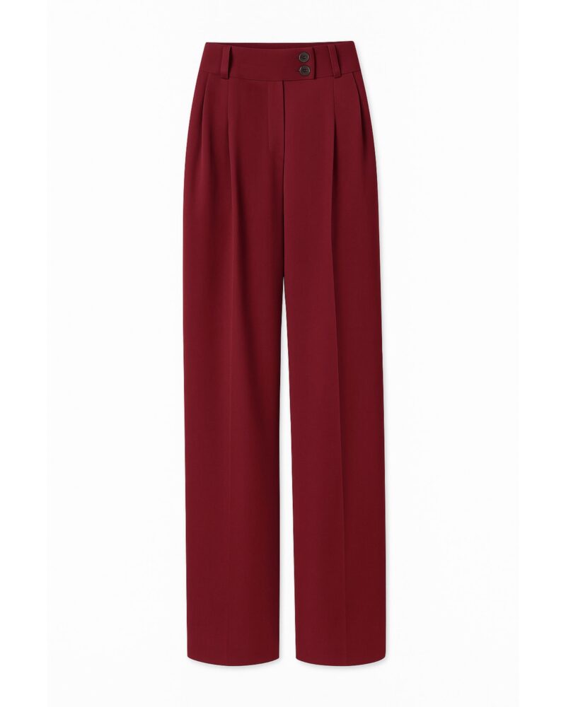Spodnie z jedwabnej krepy Talia - burgundy