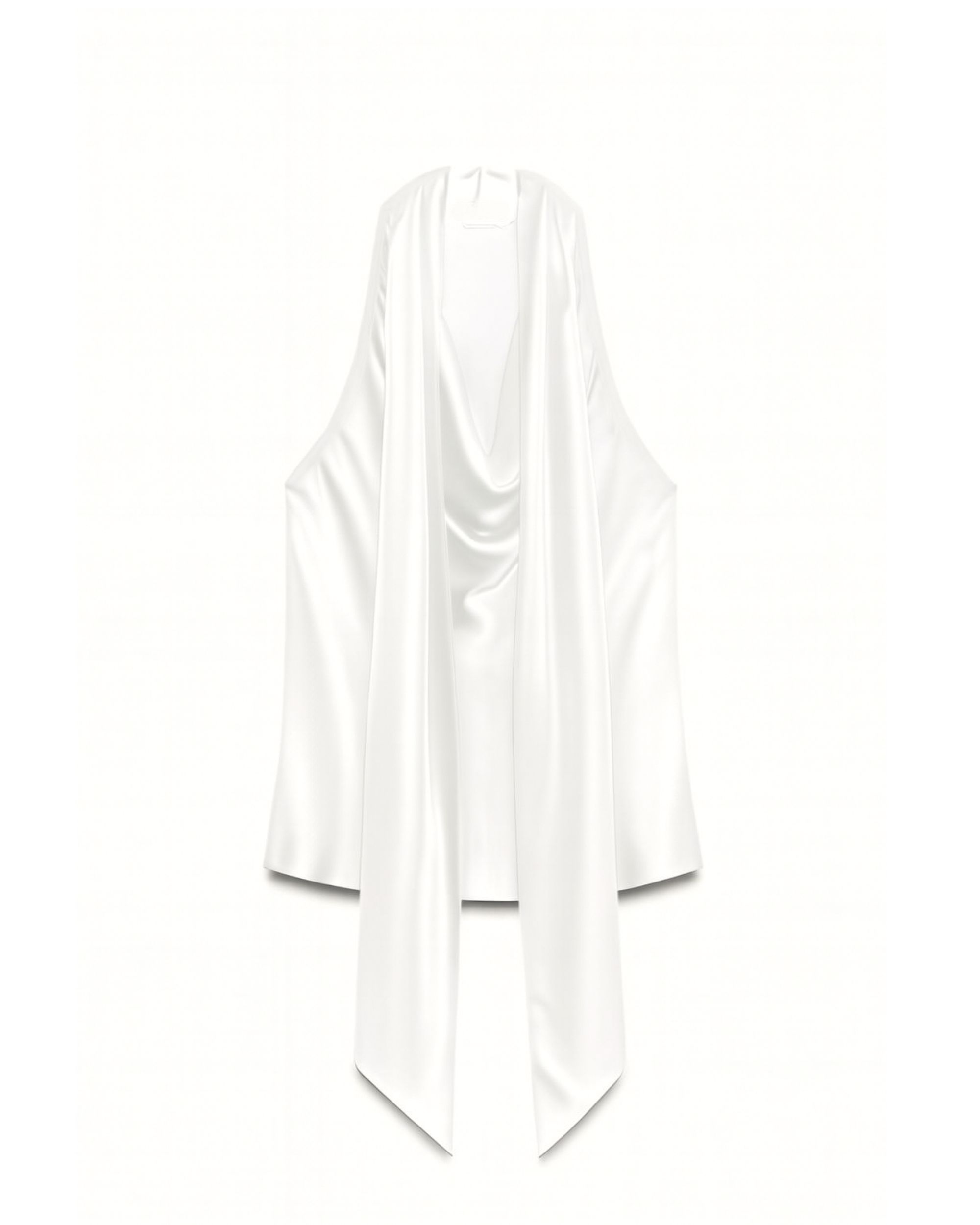 Jedwabna bluzka z szarfą Elia - ecru