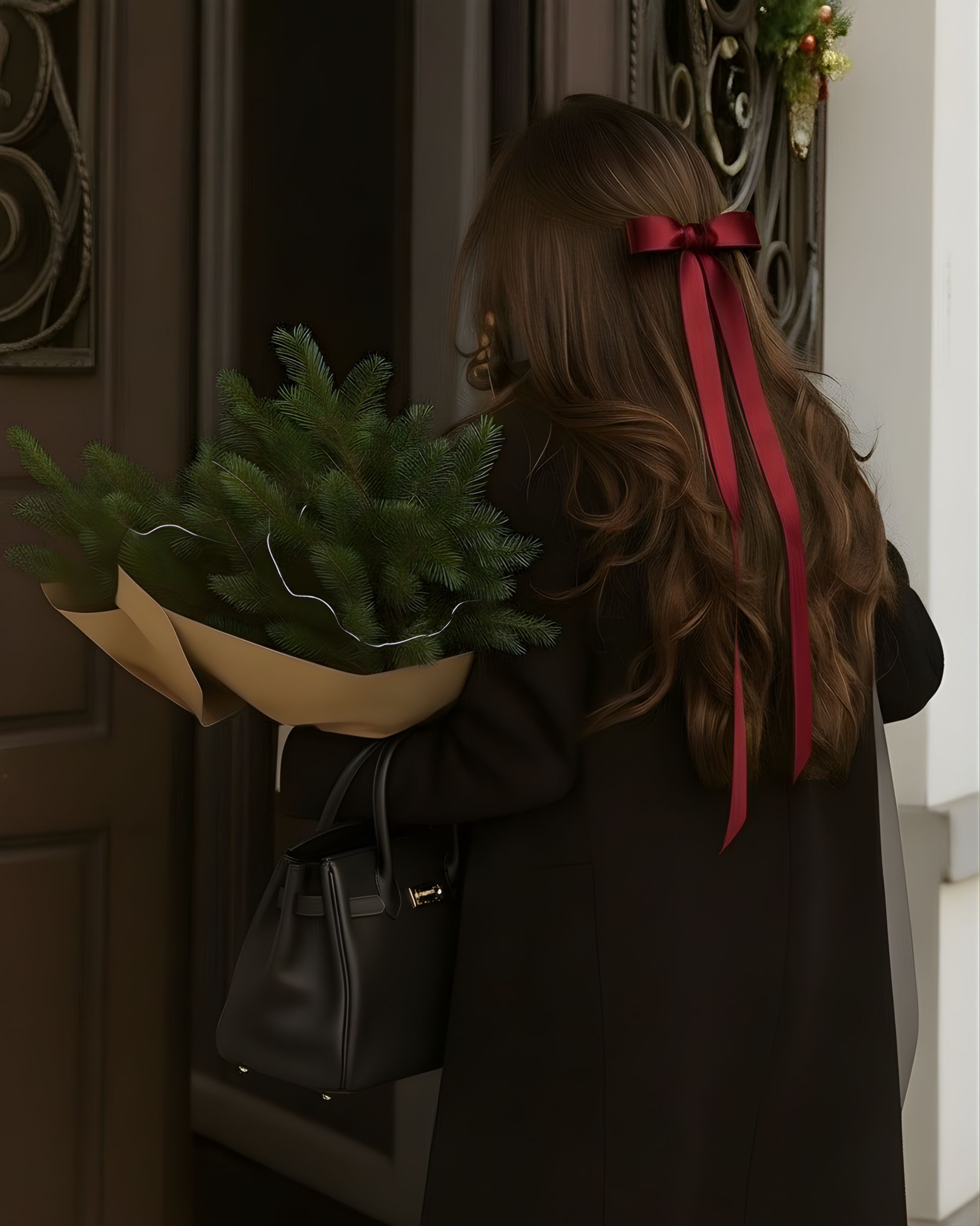 Silk hair ribbon - black (Kopia)