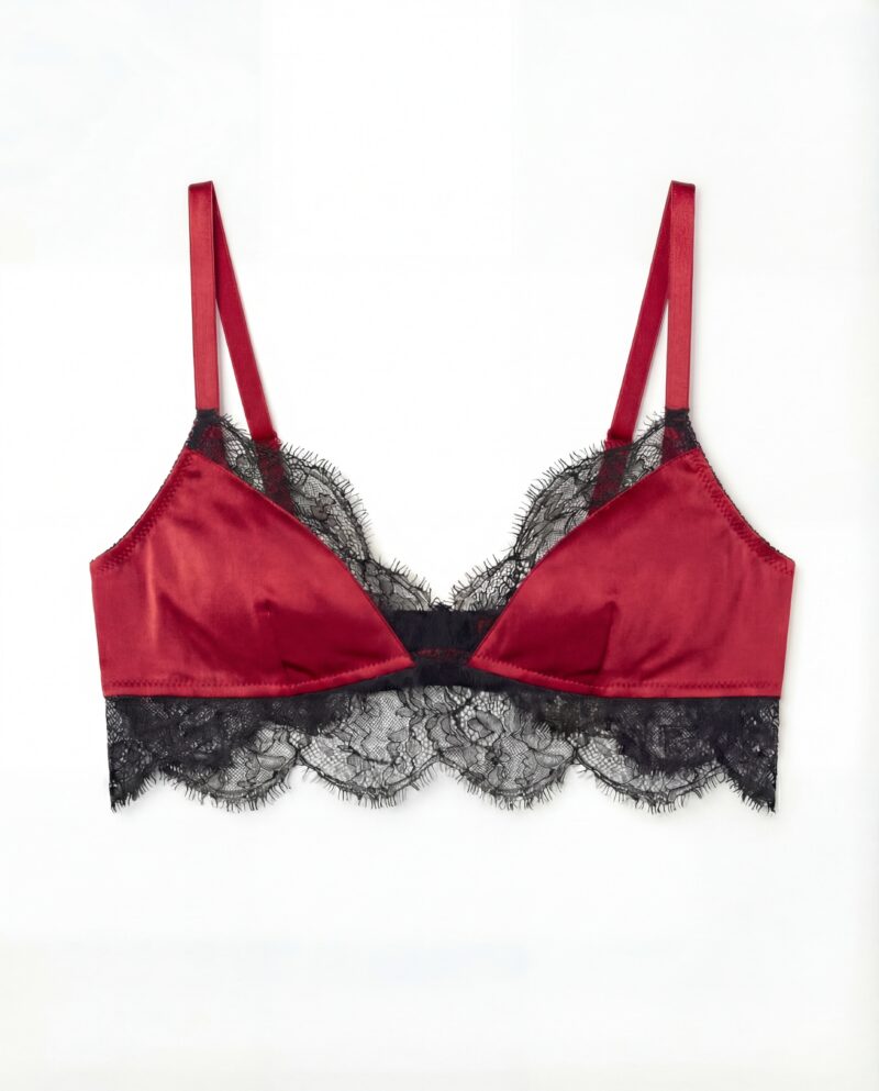 Jedwabny stanik Love - czerwony