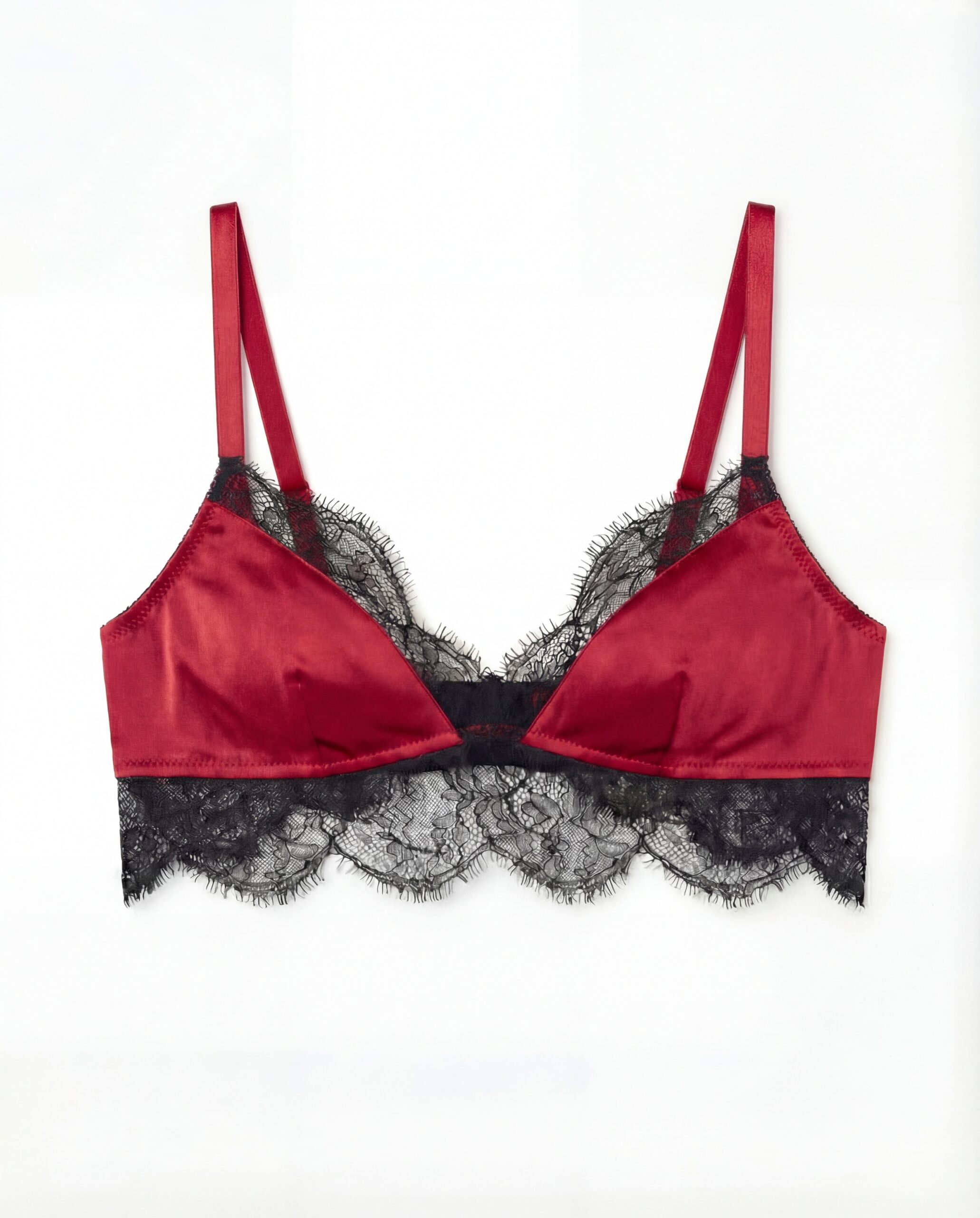 Jedwabny stanik Love - czerwony